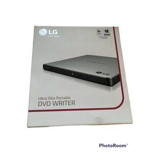 LG DVD Writer Ultra Slim Portable USB Media Suite Power2Go Office Work Travel